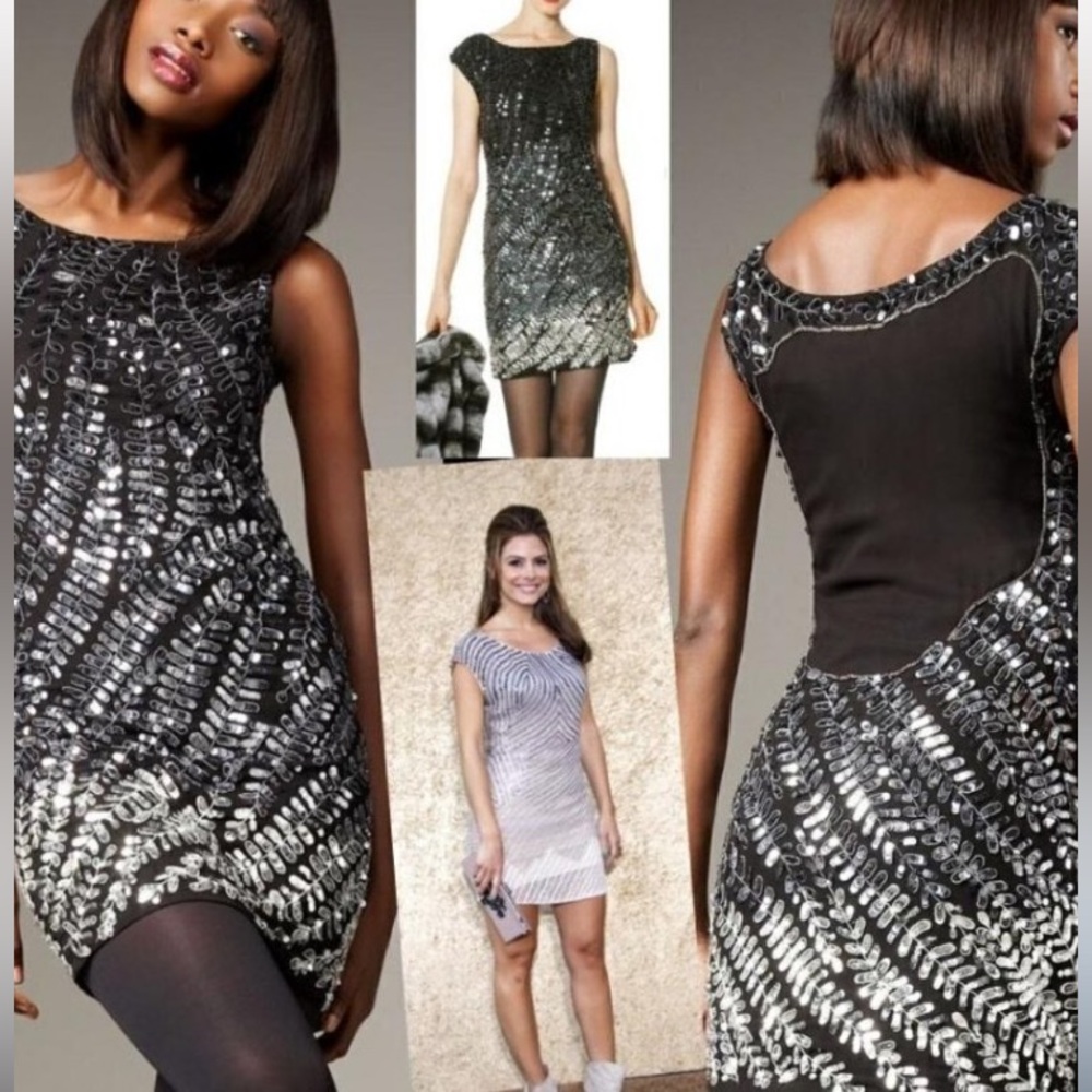 alice + olivia Black Ombre Sequin Charlie Dress size medium